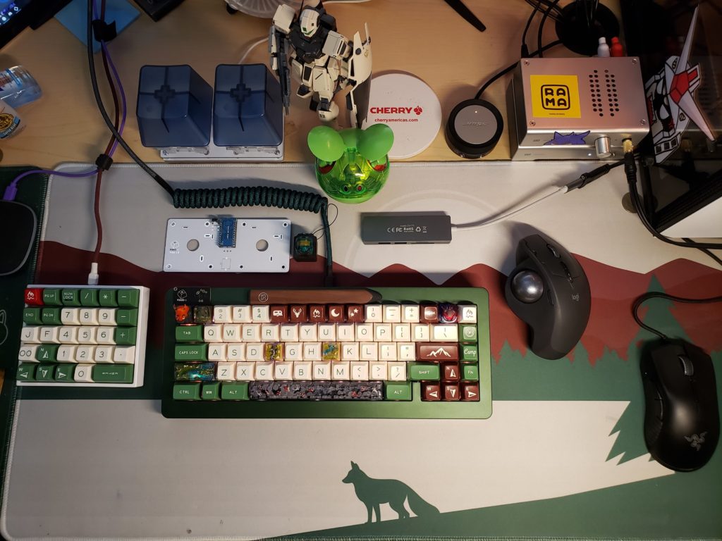 GMK Camping themed setup that was previously featured in What's on my Desk