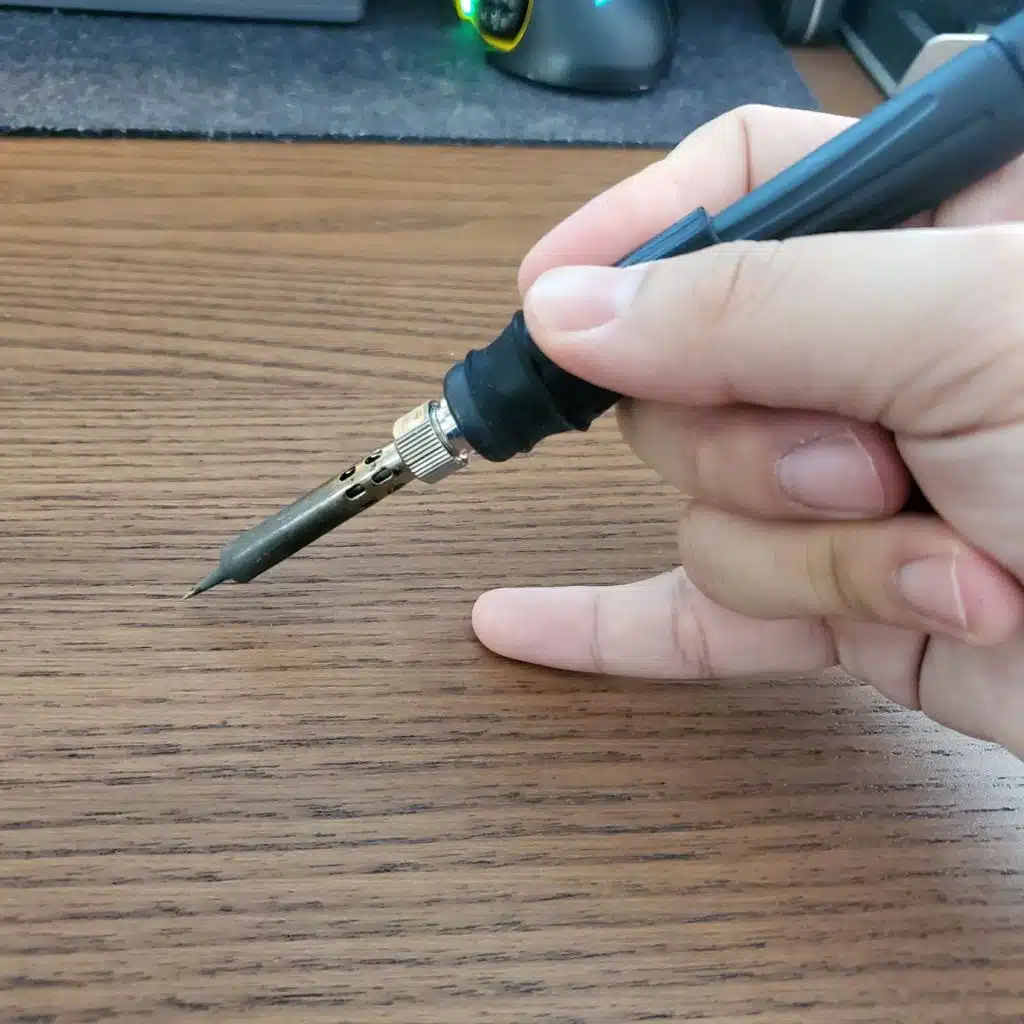How to grip your soldering iron and wire with a pinky anchor