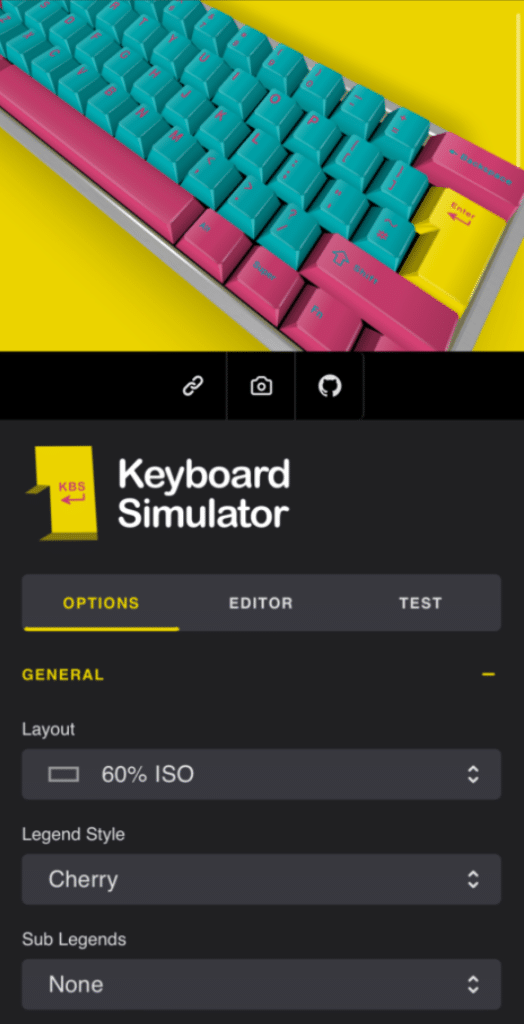 Keyboard Simulator -60% iso with Miami colorway